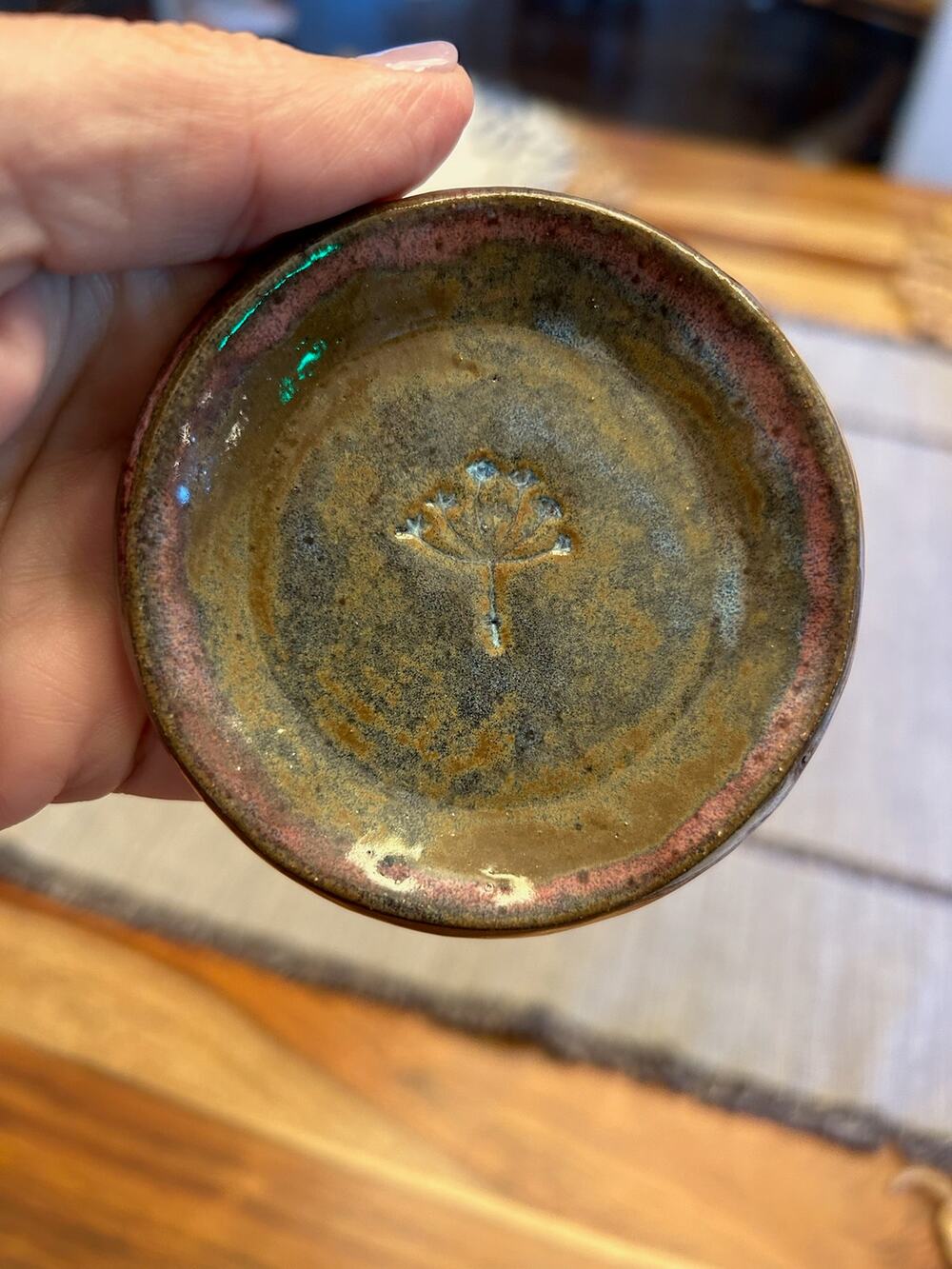 3 inch Tiny Treat Dish Pottery Bowl Salt Pepper Bowl Artisan Ceramics Daisies